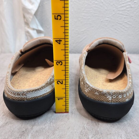 Spenco Clogs Womens Sz 7 Wide Fit Tan Suede Minimalist Comfort Slip On Mule Shoe - Picture 4 of 10